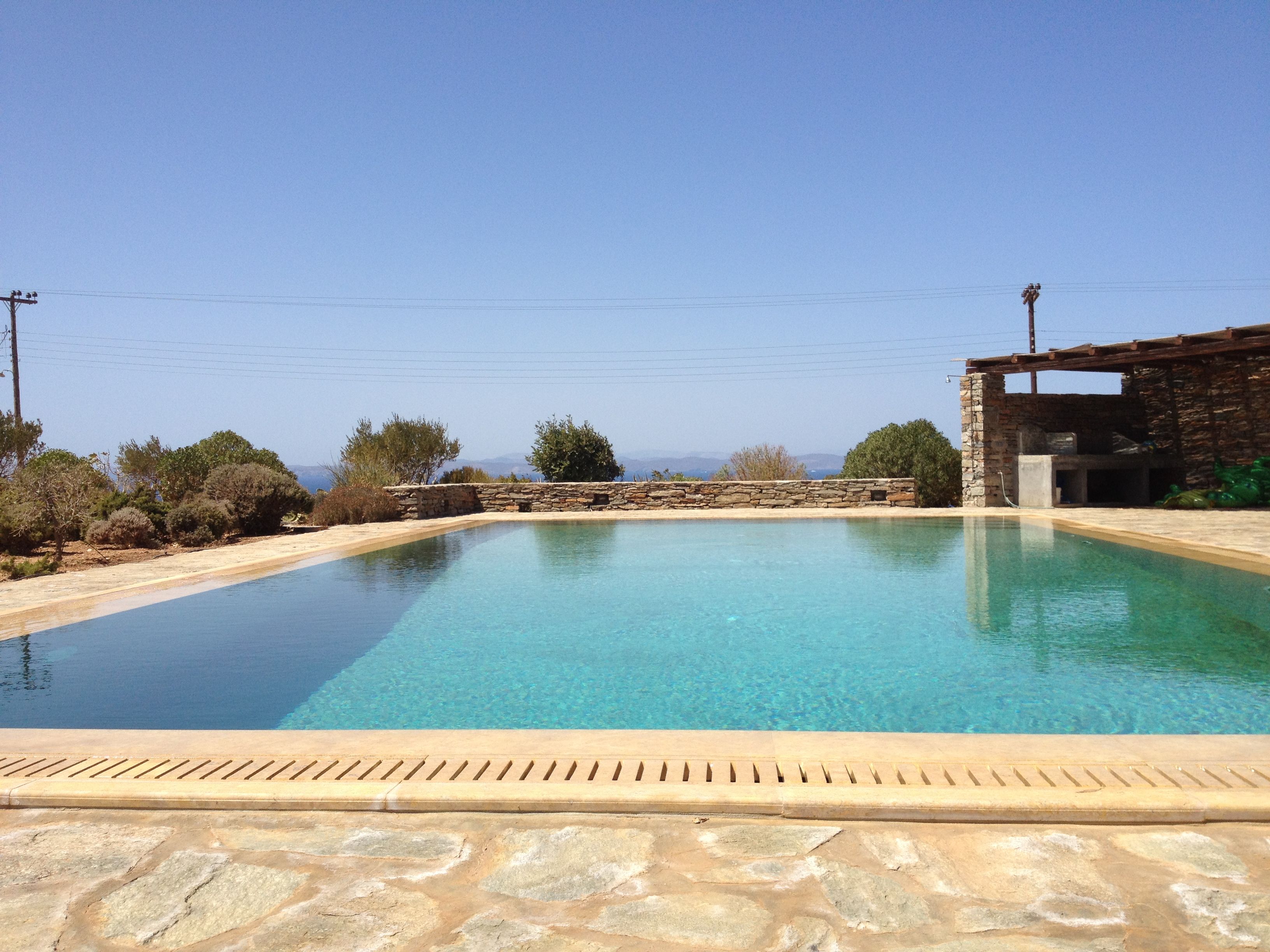 Swimming pool with sea views